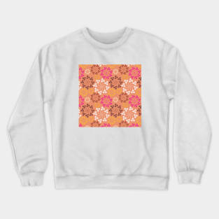 Orange Floral Swirl Pattern Crewneck Sweatshirt